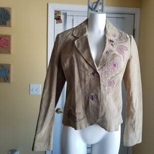 Wilson's embroidered leather jacket (L)